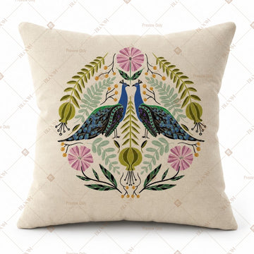 Royal Peacock Art Cushion Cover Pack of 12