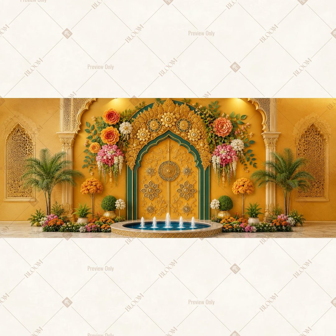 Royal Palace Entrance Border Wide Backdrop