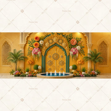 Royal Palace Entrance Border Wide Backdrop