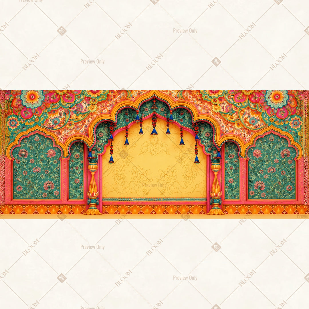 Colorful Festival Stage Wide Backdrop