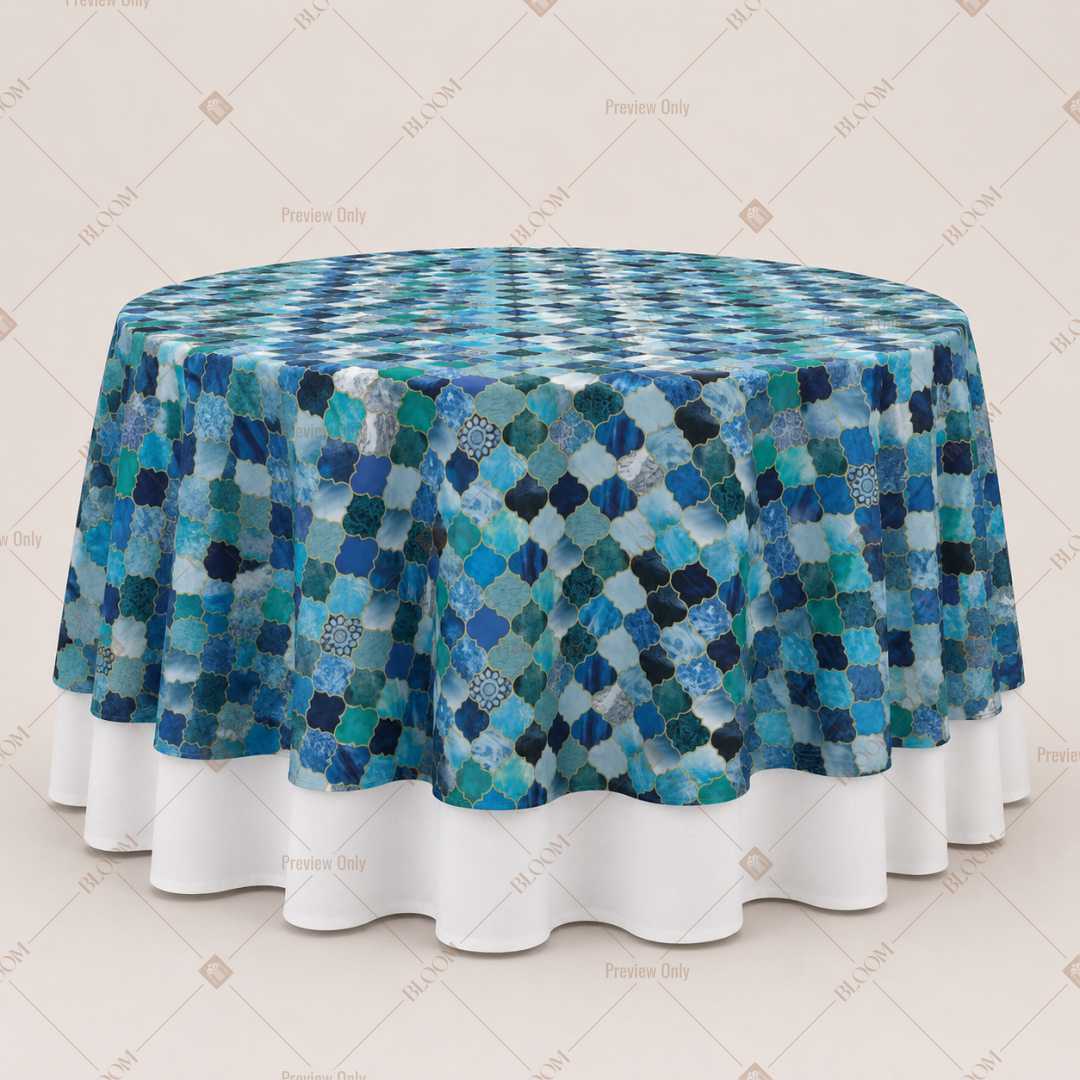Blue Mosaic Tile Table Overlay Pack of 6