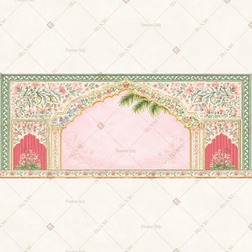 Blush Floral Arch Border Wide Backdrop