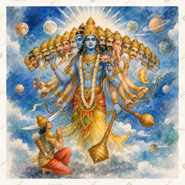 Divine Krishna Sky Square Backdrop