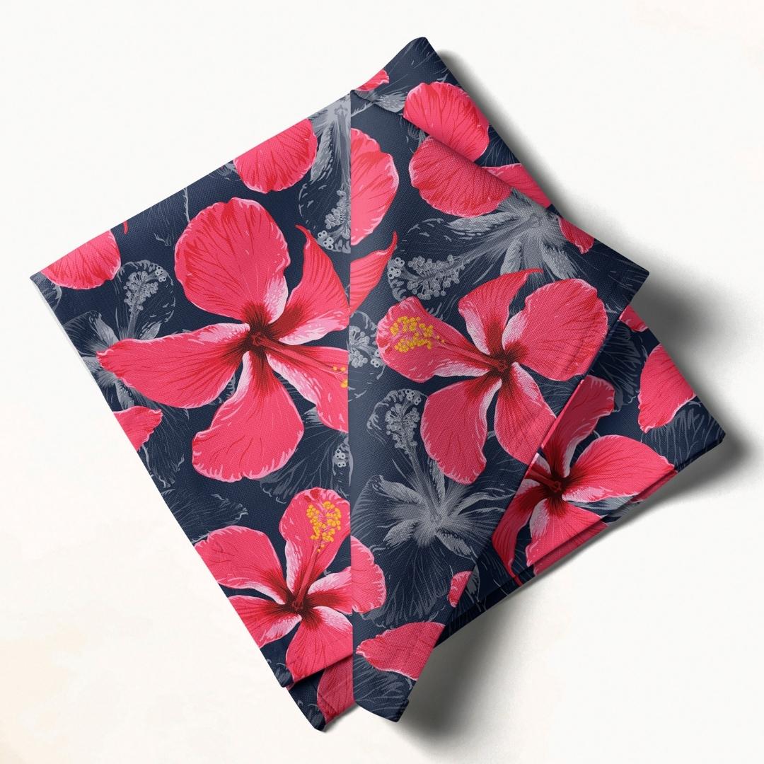 Pink Hibiscus Floral: Napkins 18" X 18" - Pack Of 20