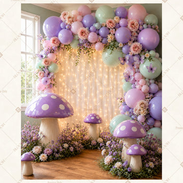Fantasy Balloon Garden Portrait Rectangle Backdrop