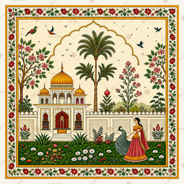 Royal Palace Garden Scene Square Backdrop