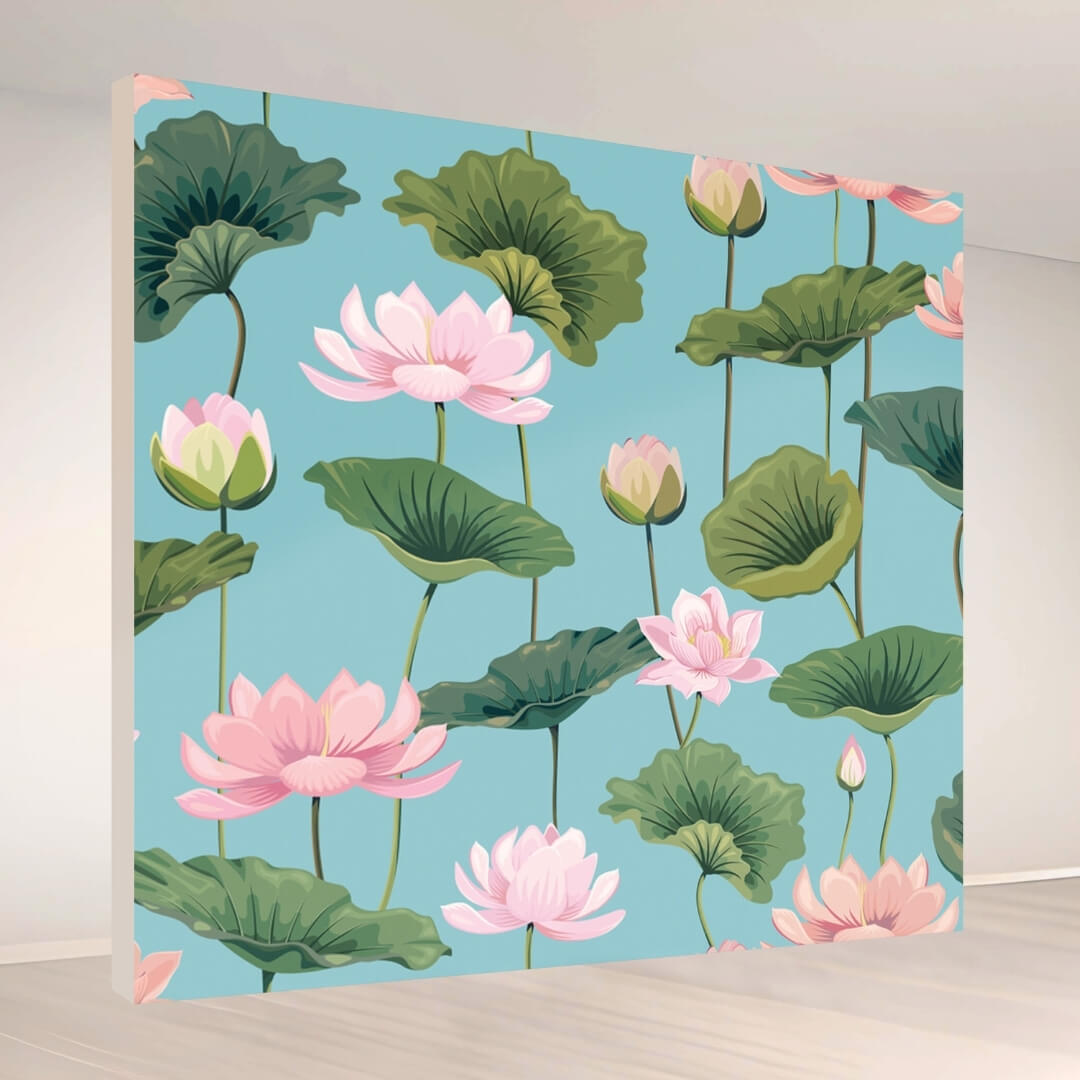 Aqua Lotus Bloom: Backdrop - square