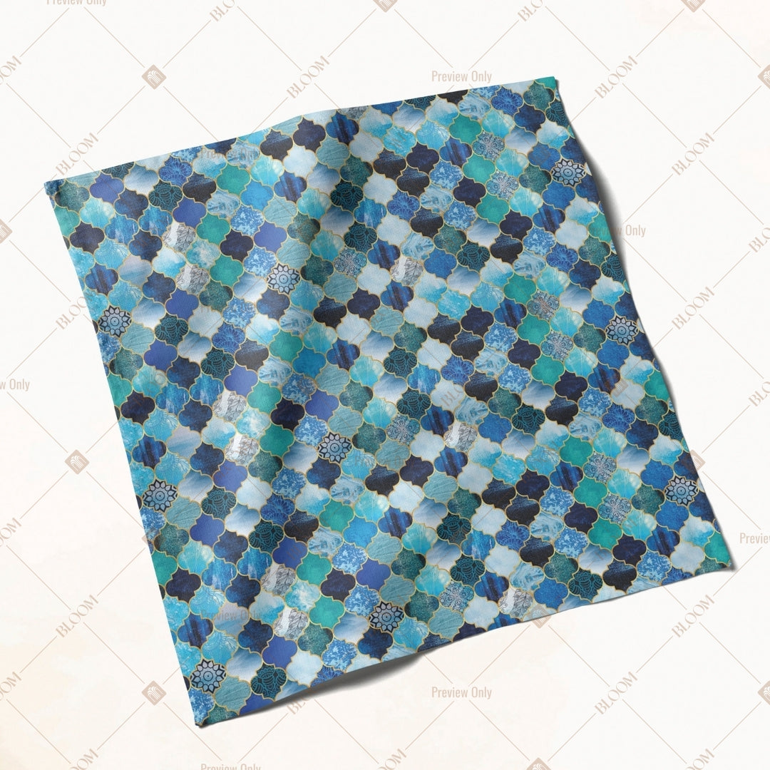 Blue Floral Mosaic Napkin Pack of 20