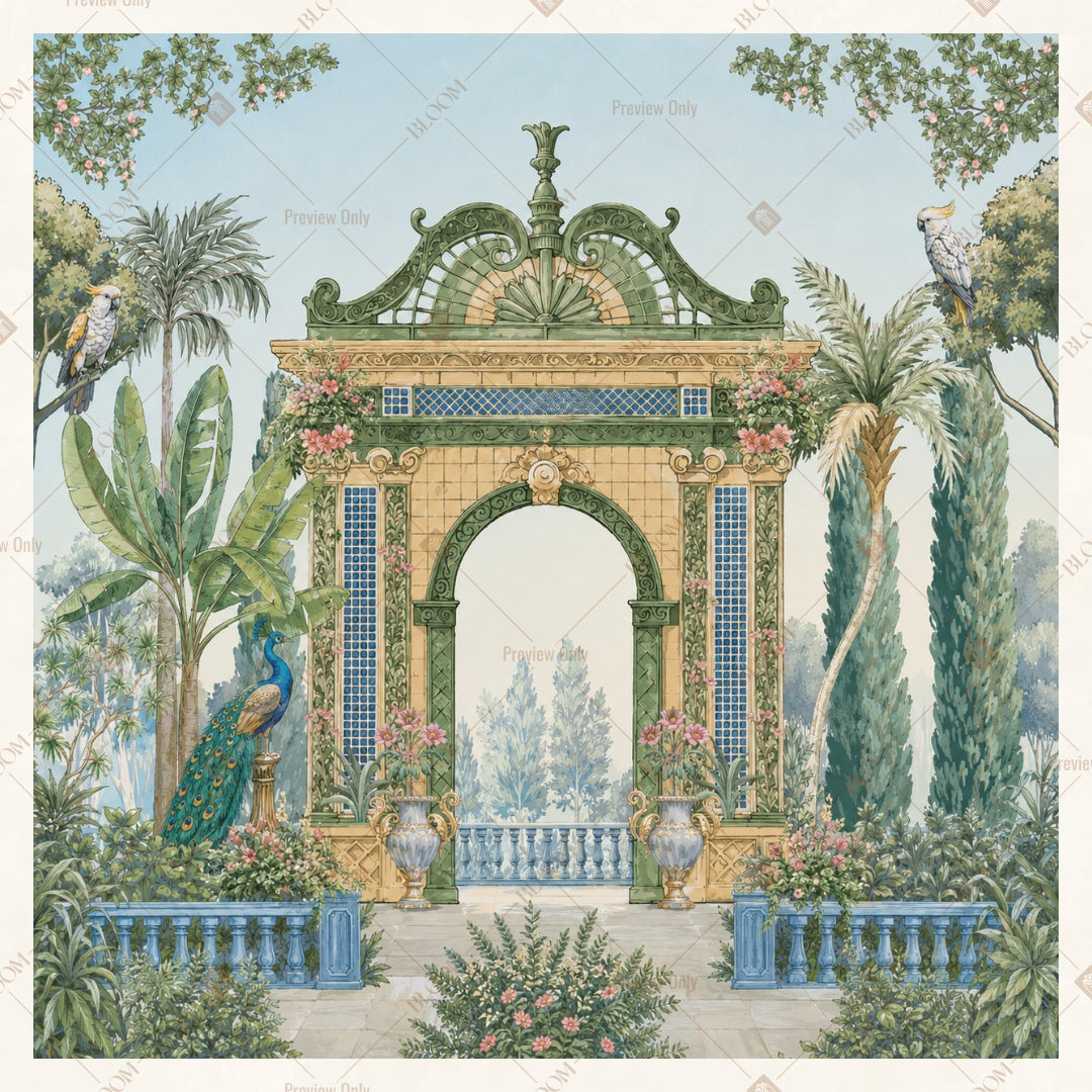 White Palace Garden Arch Square Backdrop