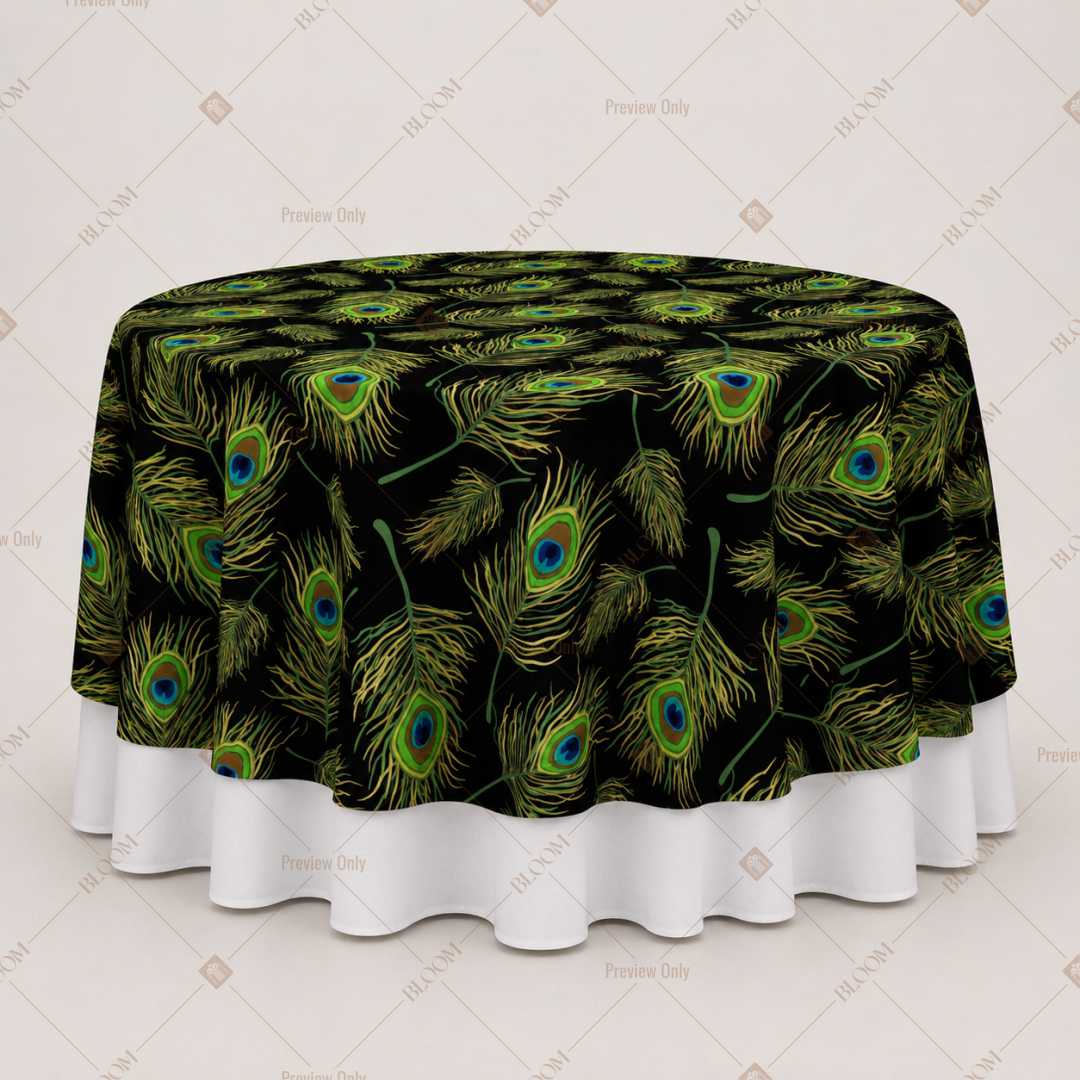 Peacock Feather Luxe Table Overlay Pack of 6