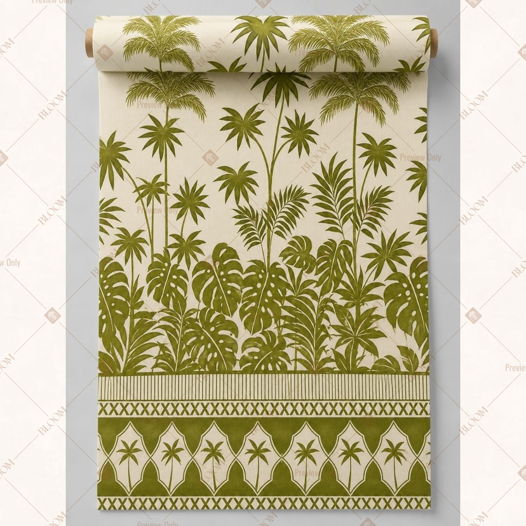 Terracotta Paisley Block Print Fabric Roll Pack of 25