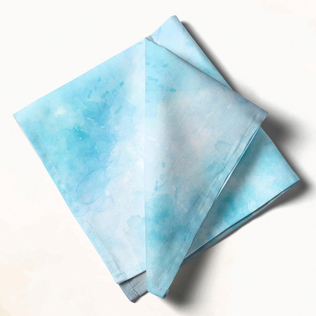 Aqua Watercolor Bliss: Napkins 18" X 18" - Pack Of 20