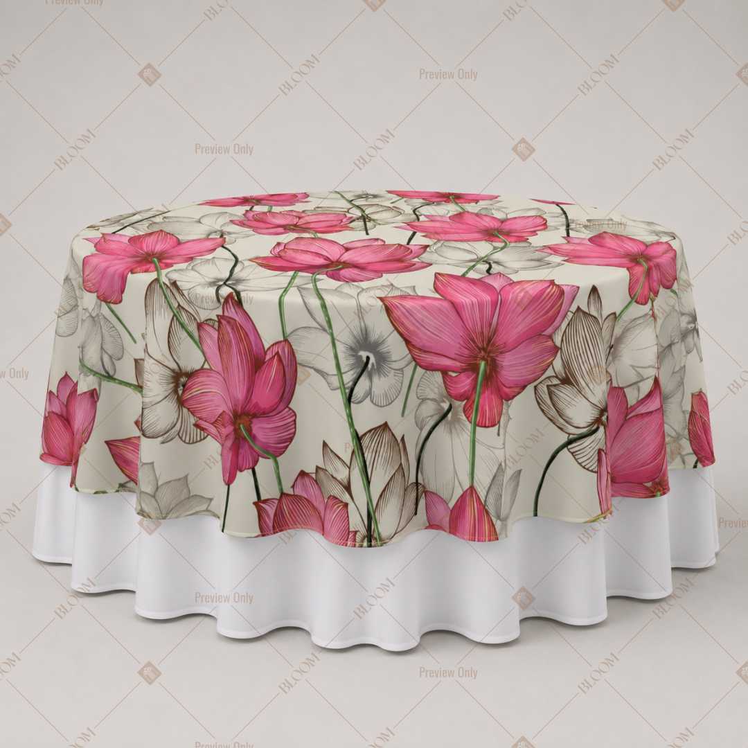 Pink Magnolia Blossom Table Overlay Pack of 6