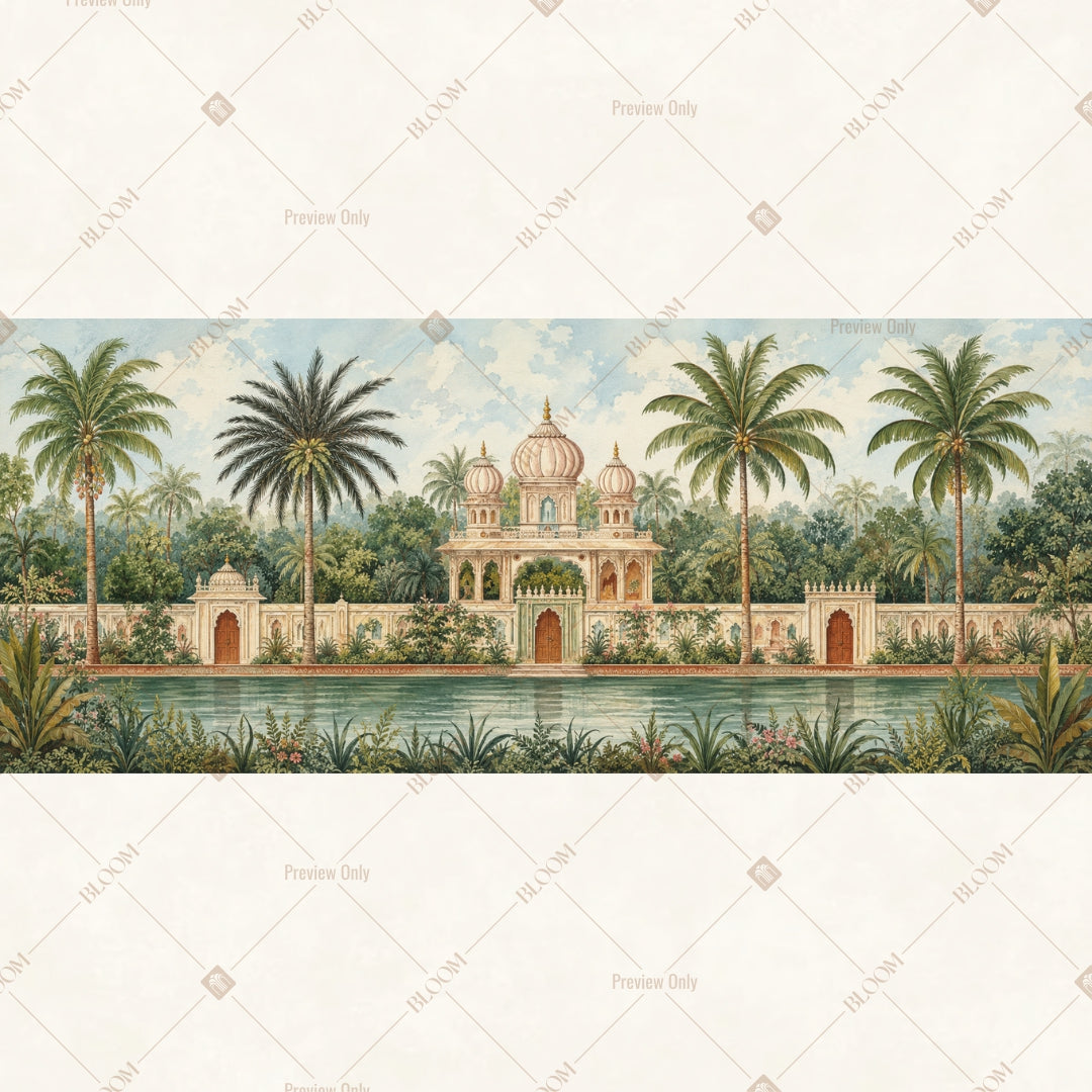 Tropical Palace Arcade Wide Backdrop