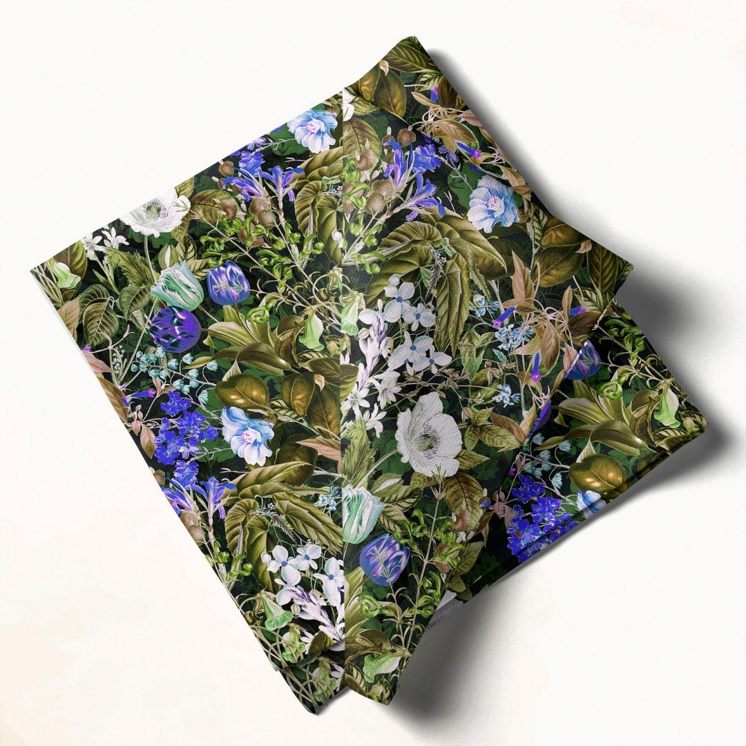 Midnight Bloom Elegance: Napkins 18" X 18" - Pack Of 20