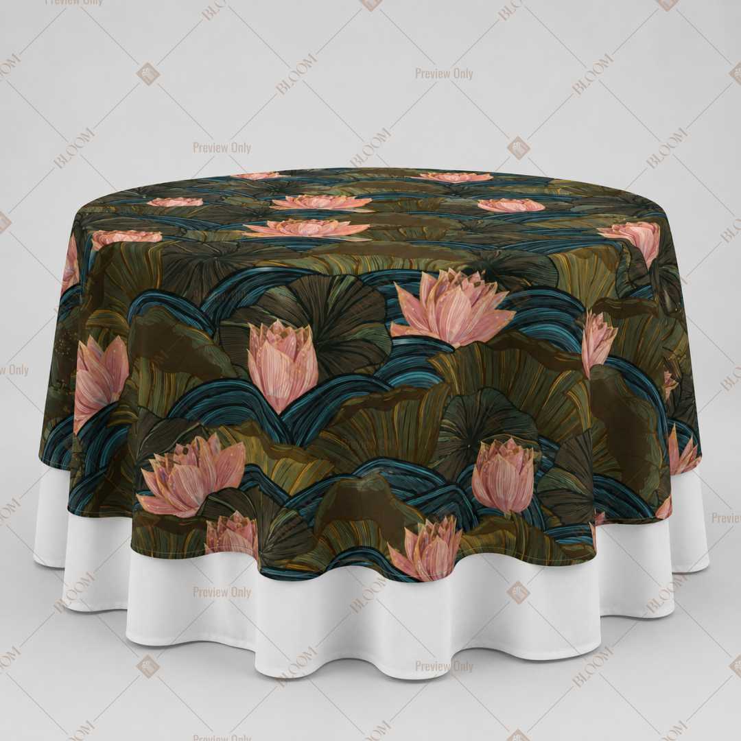 Midnight Lotus Floral Table Overlay Pack of 6