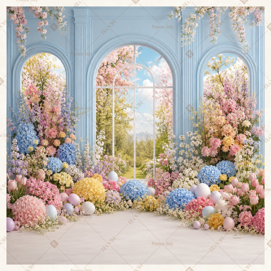 Hanging Floral Balloon Square Backdrop
