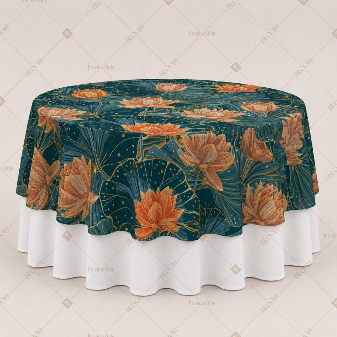Teal Tropical Floral Table Overlay Pack of 6
