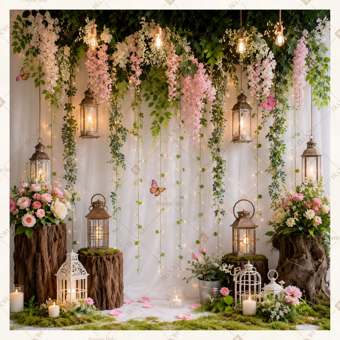 Romantic Hanging Garden Square Backdrop