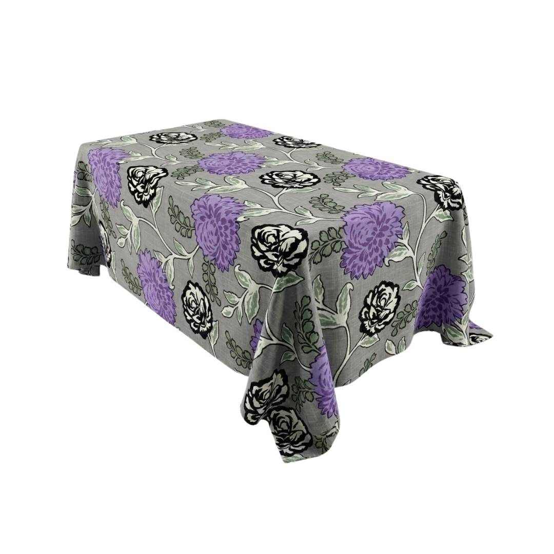 Lilac Charcoal Botanical Rectangle Table Cover - Pack Of 6