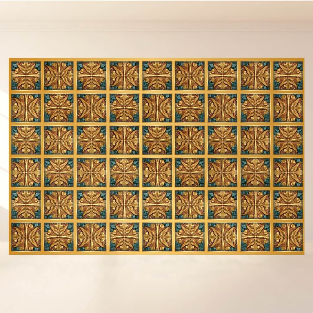 Blue-Gold Fusion Art: Backdrop - Landscape