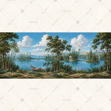 Tropical Lake Panorama Wide Backdrop