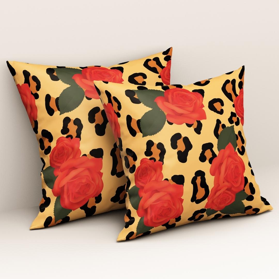 Rose & Leopard Chic: Cushion Cover - Pack of 12