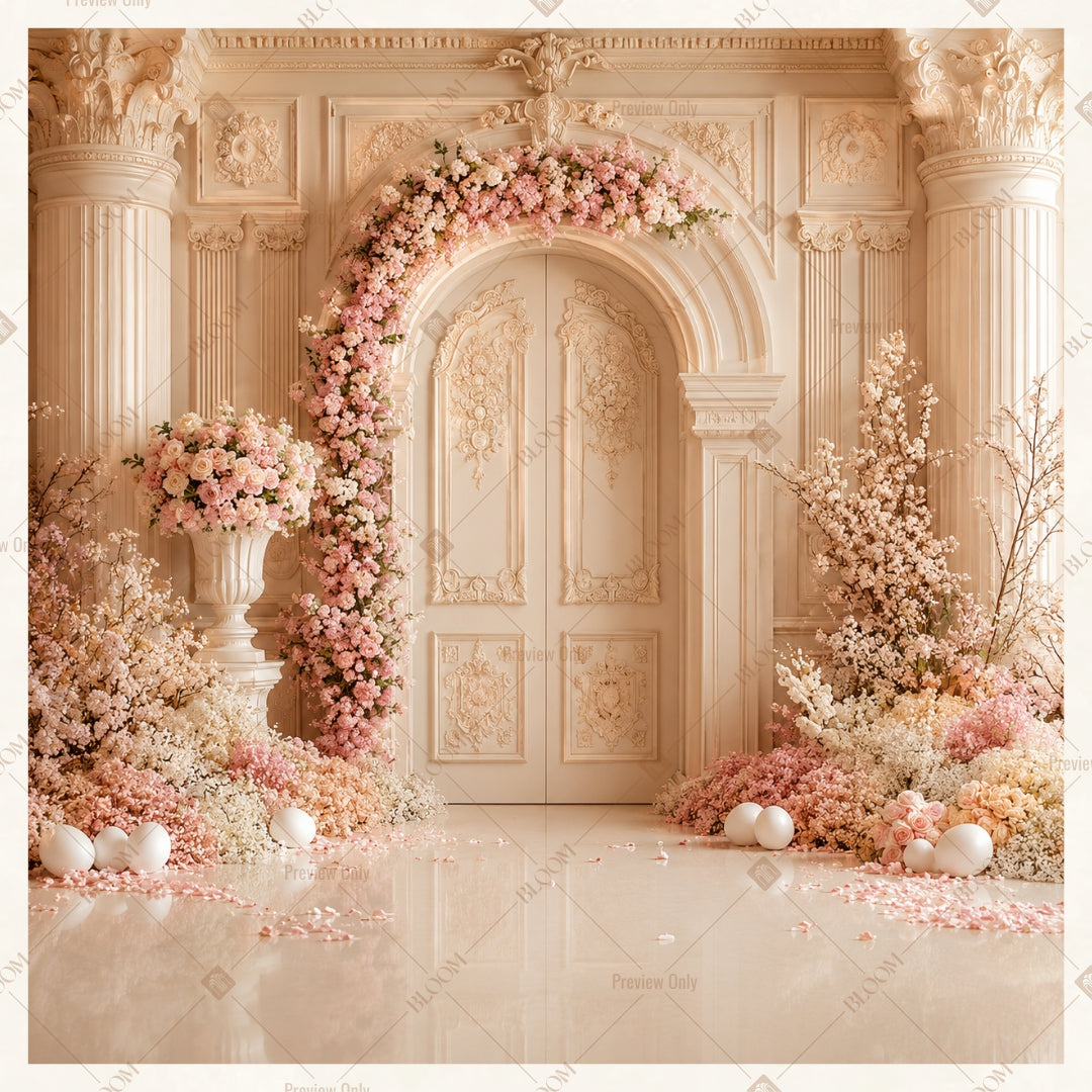Luxury Palace Door Square Backdrop