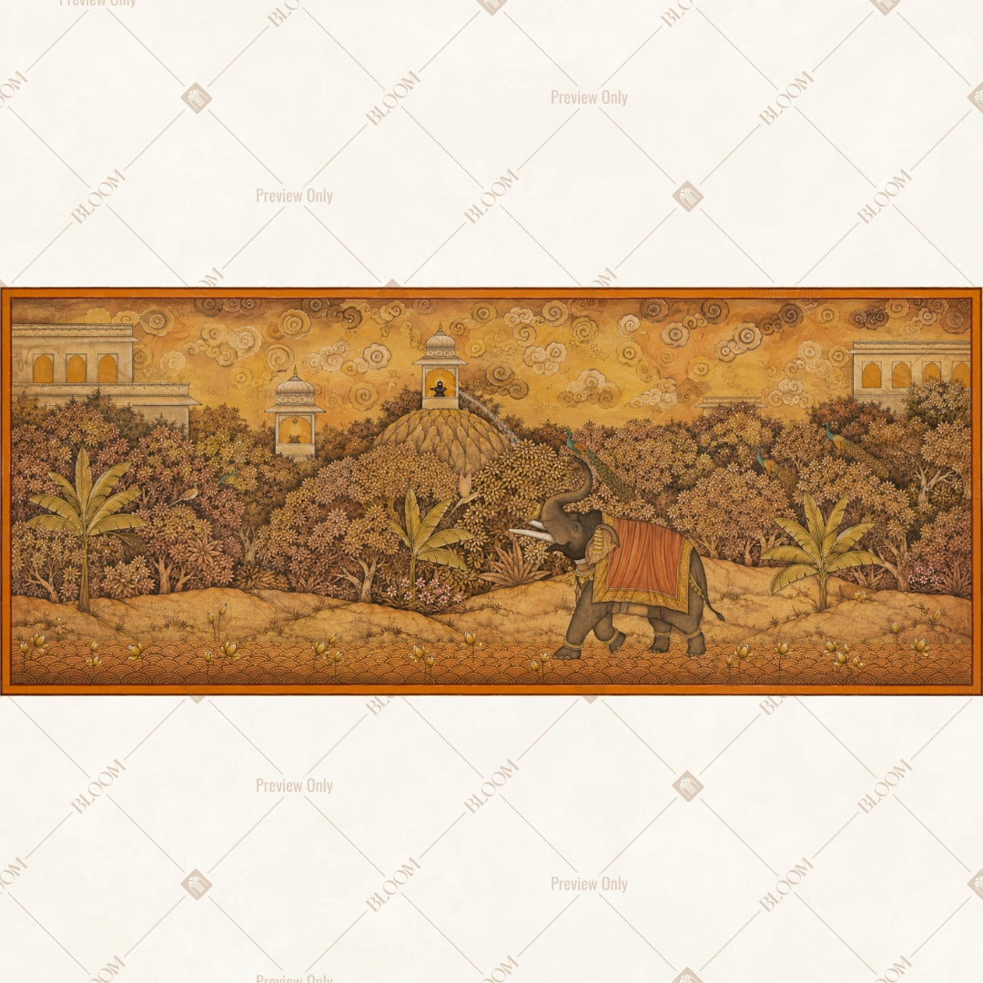 Vintage Wildlife Panorama Wide Backdrop