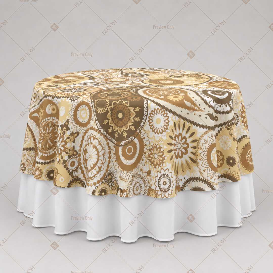 Ivory Gold Paisley Table Overlay Pack of 6