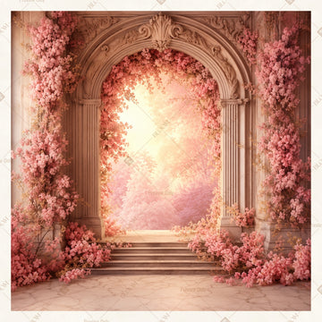 Glowing Floral Arch Square Backdrop
