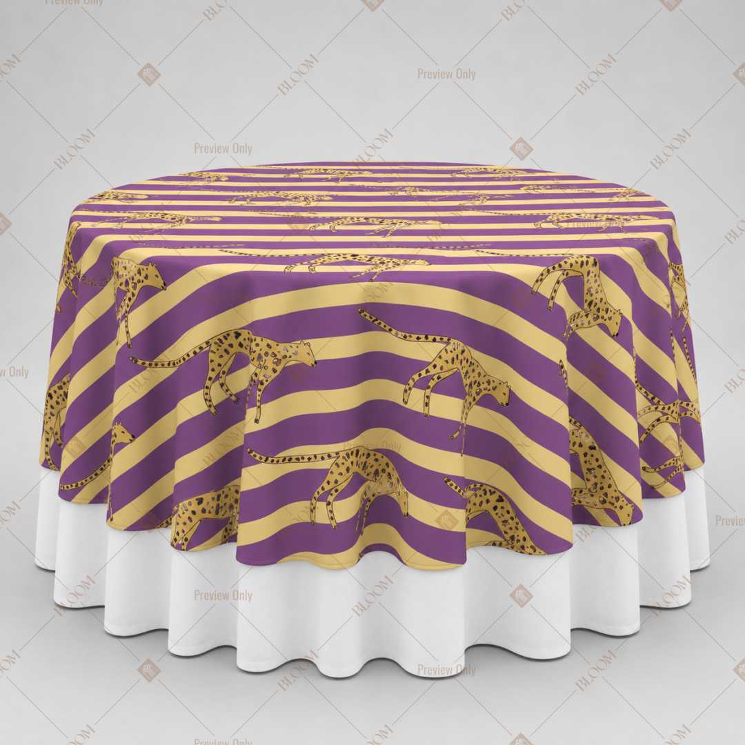Purple Gold Wave Stripe Table Overlay Pack of 6