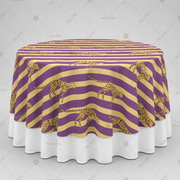 Purple Gold Wave Stripe Table Overlay Pack of 6