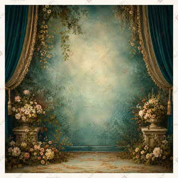Emerald Stage Curtain Square Backdrop