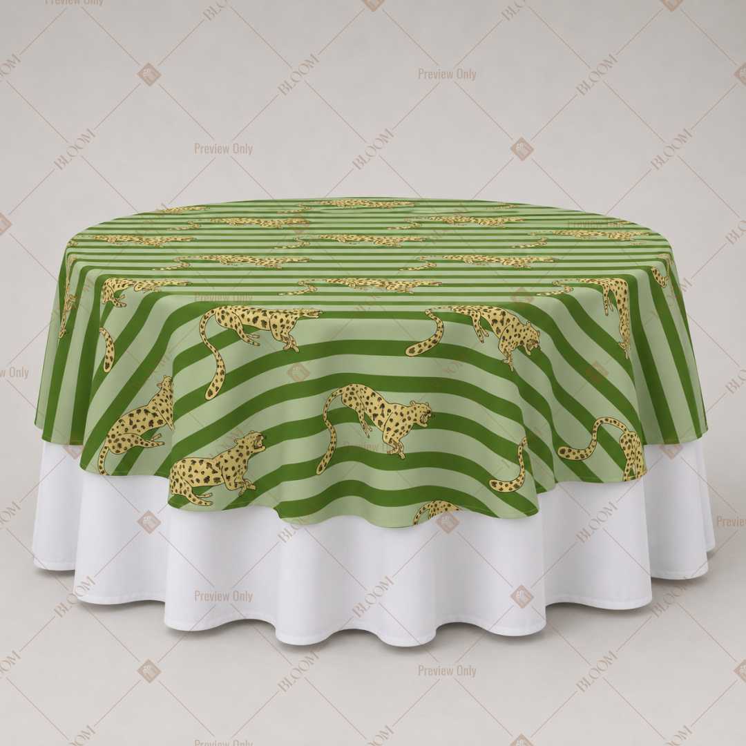 Green Wavy Stripe Table Overlay Pack of 6