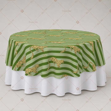 Green Wavy Stripe Table Overlay Pack of 6