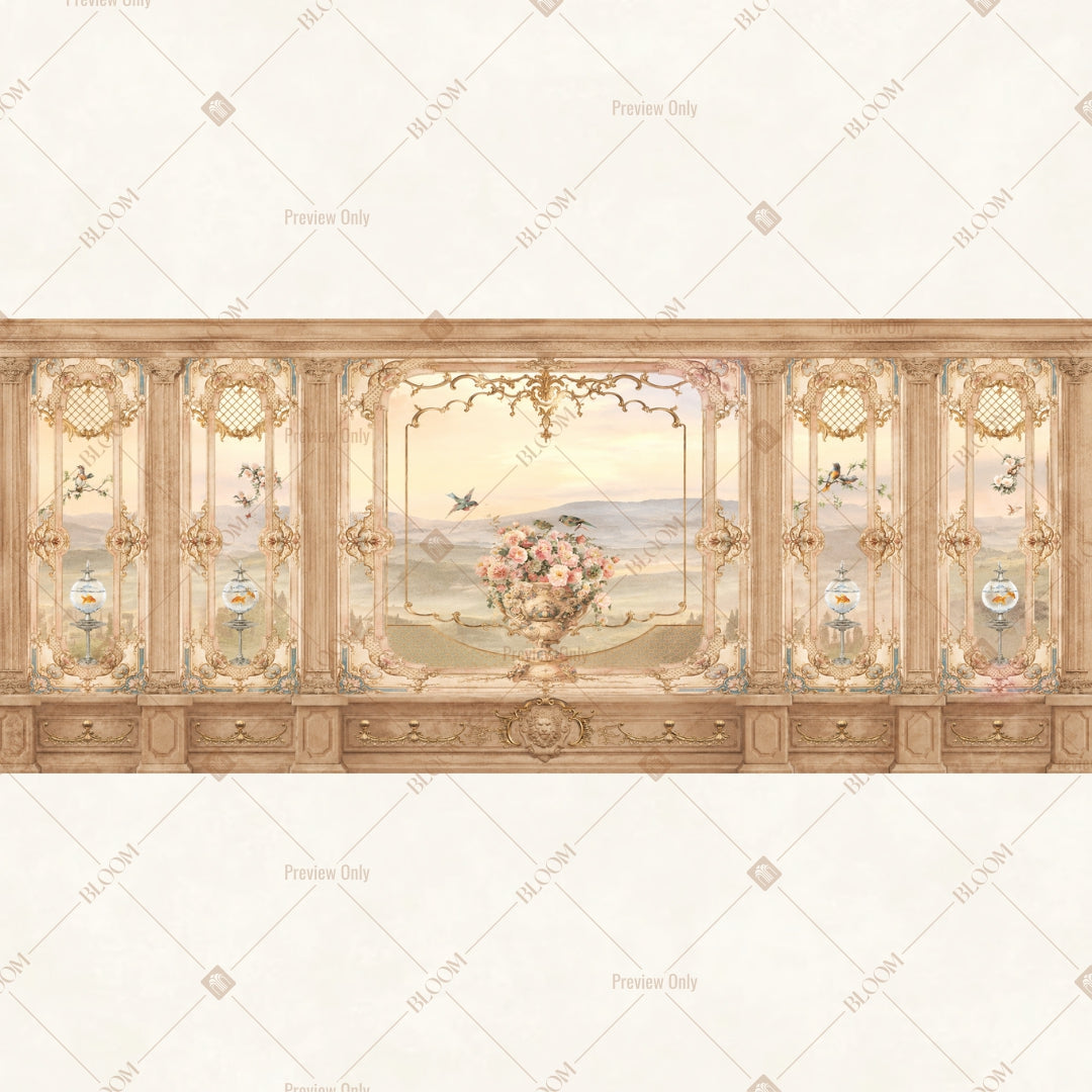 White Palace Hall Border Wide Backdrop