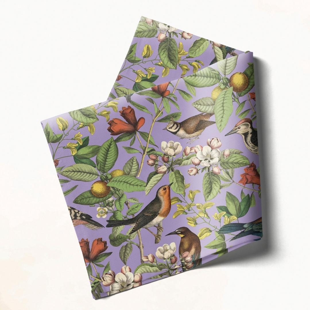 Lavender Woodland Birds: Napkins 18" X 18" - Pack Of 20