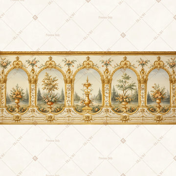 Golden Palace Hall Border Wide Backdrop