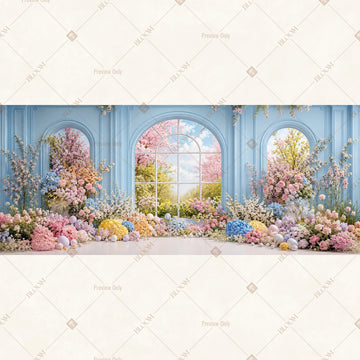 Pastel Palace Window Border Wide Backdrop