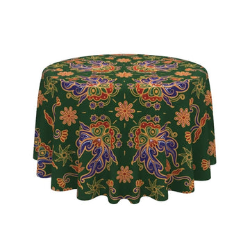 Royal Green Paisley Round Table Cover - Pack Of 6