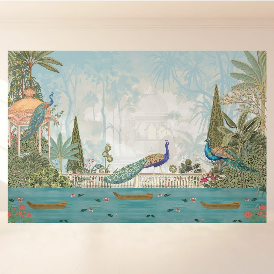 Majestic Peacock Garden: Backdrop - Landscape