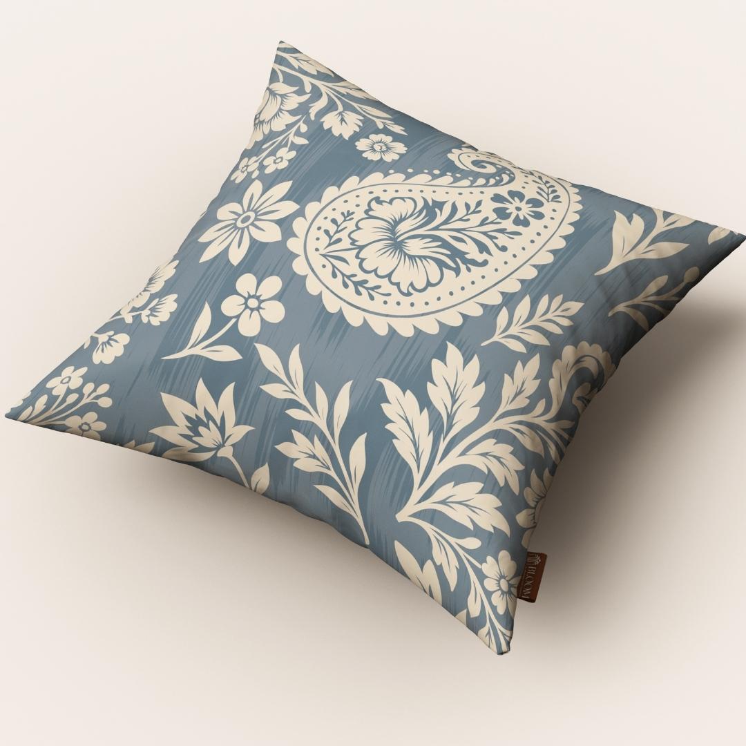 Azure Paisley Bloom: Cushion Cover - Pack of 12