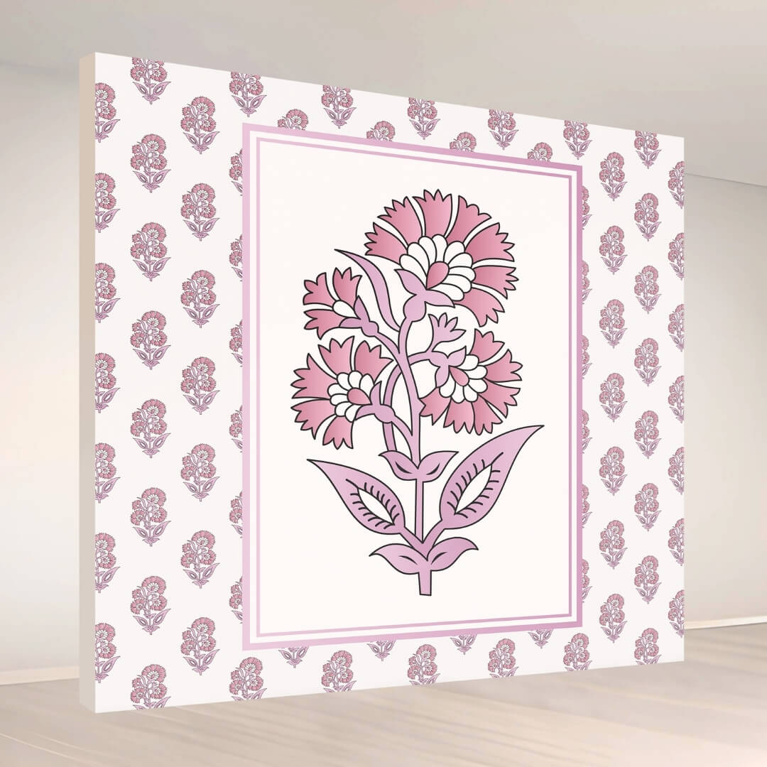 Pink Floral Emblem: Backdrop - square