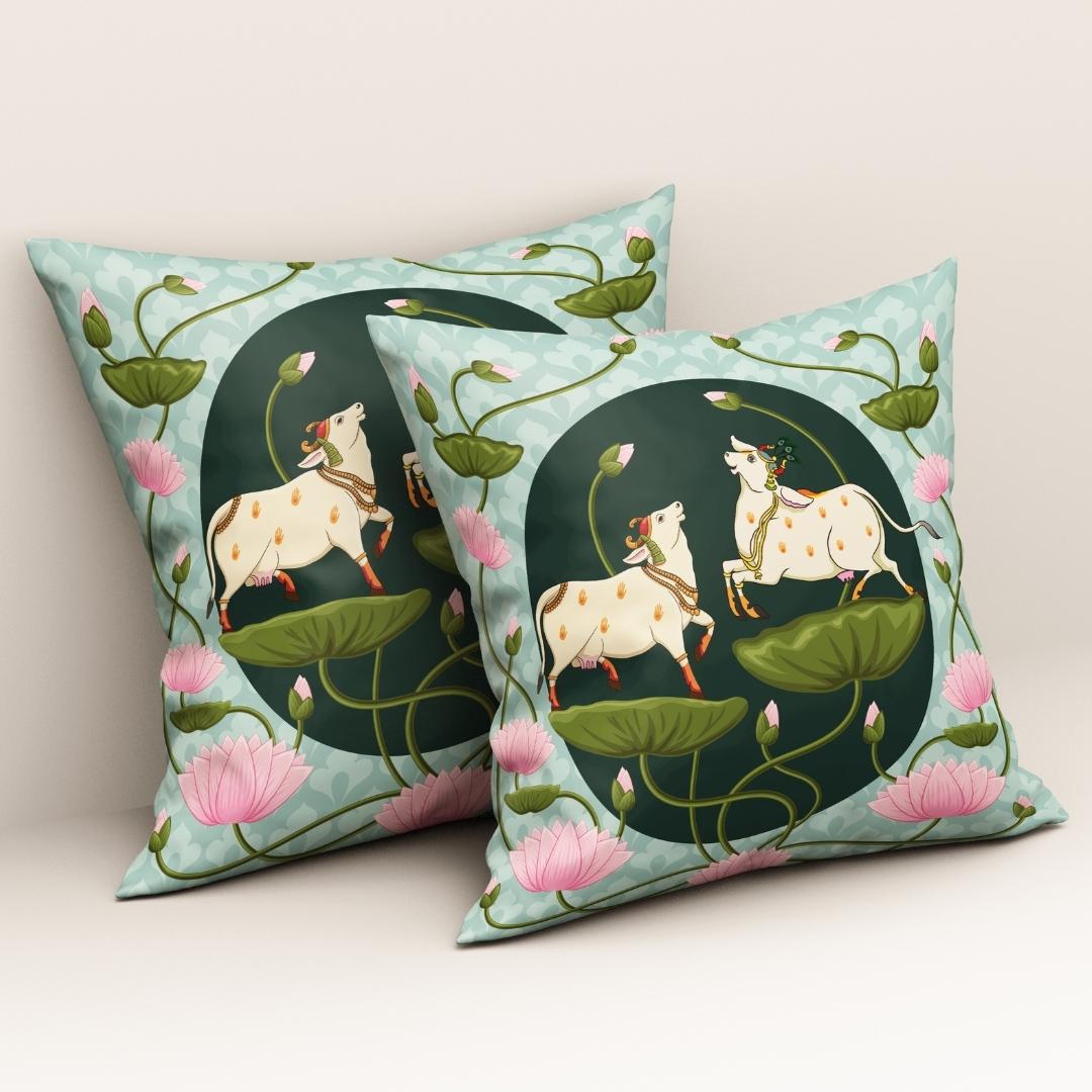 Lotus & Nandi Medallion: Cushion Cover - Pack of 12