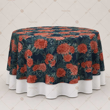 Navy Coral Floral Table Overlay Pack of 6