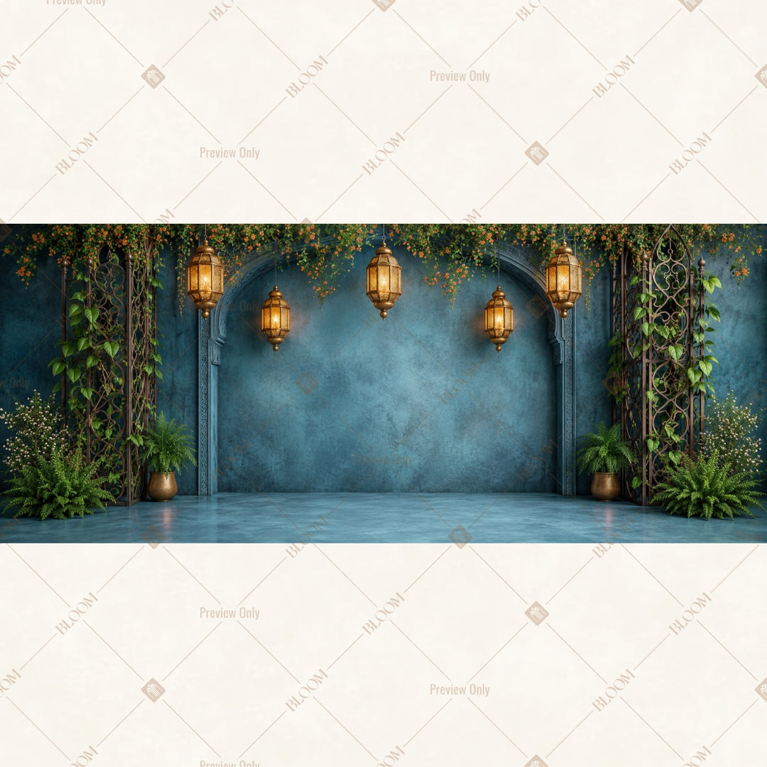 Midnight Lantern Stage Wide Backdrop