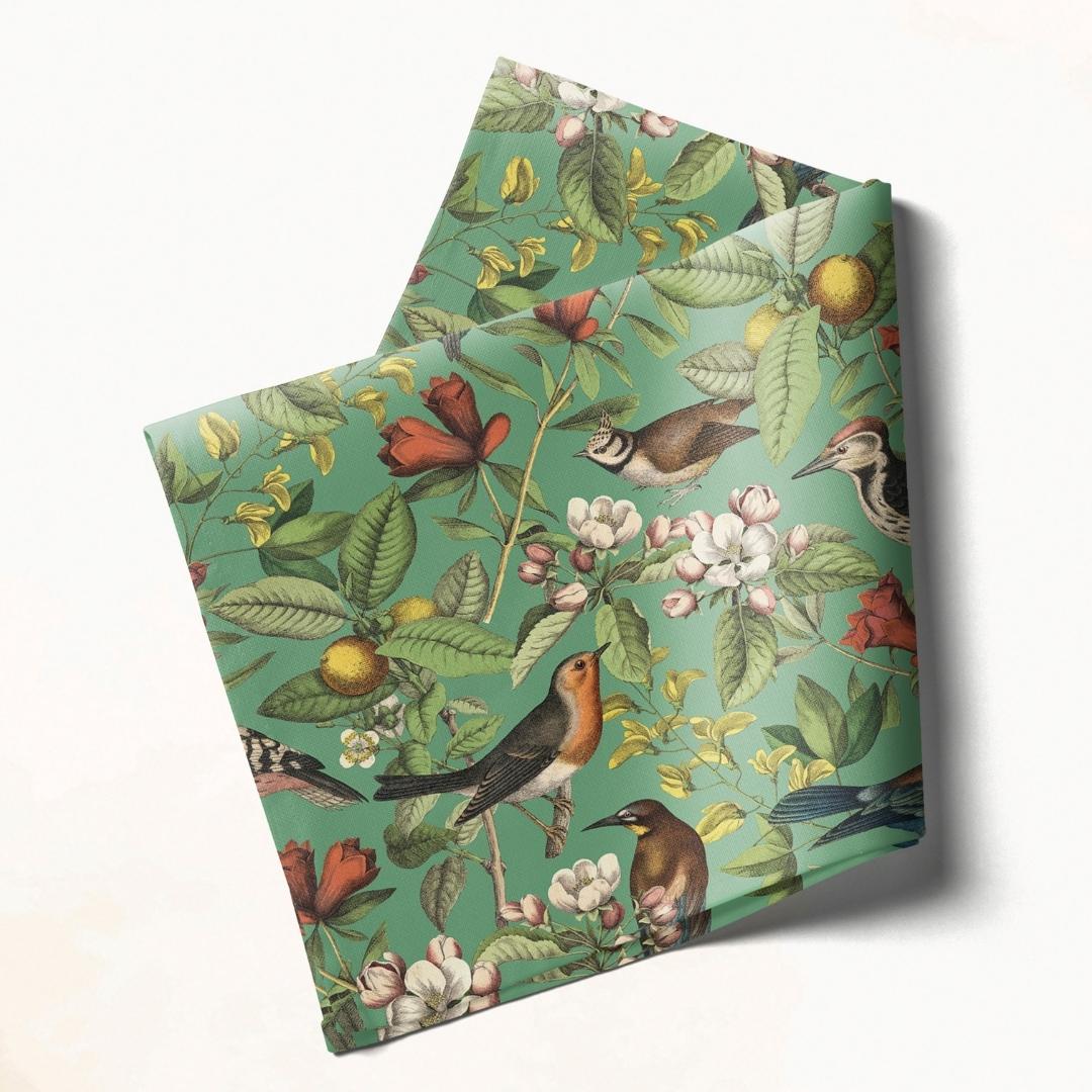 Teal Woodland Birds: Napkins 18" X 18" - Pack Of 20