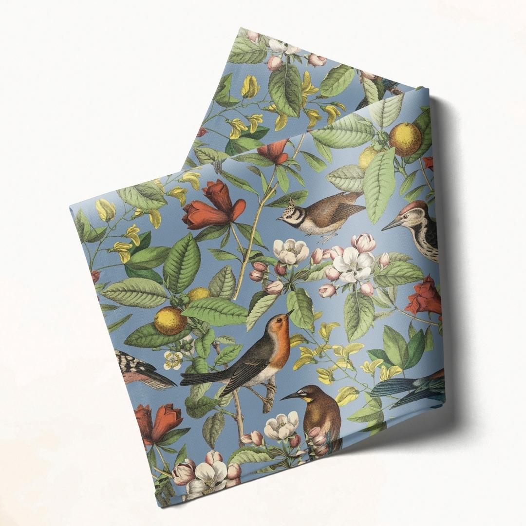Blue Woodland Birds: Napkins 18" X 18" - Pack Of 20