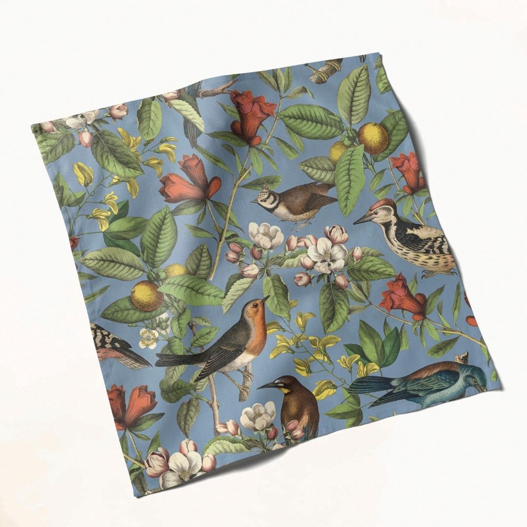 Blue Woodland Birds: Napkins 18" X 18" - Pack Of 20